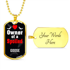 Goose Bird Necklace Stainless Steel‎ or 18k Gold Dog Tag 24" Chain